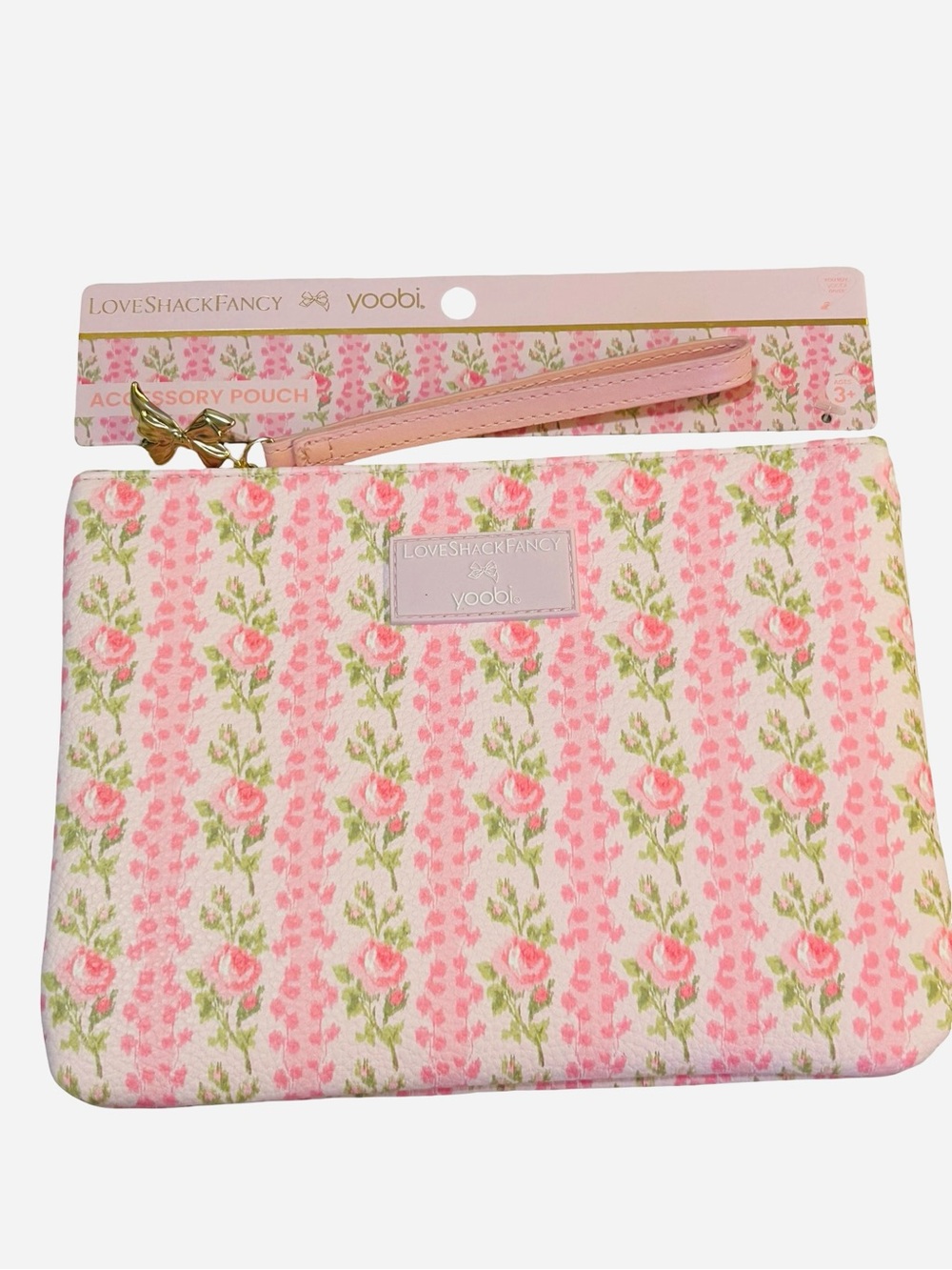 LoveShackFancy Pink Floral Wristlet Pouch